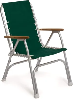 FORMA MARINE High Back Deck Chair, Boat Chair, Folding, Anodized, Aluminium, Green, Model M150GR