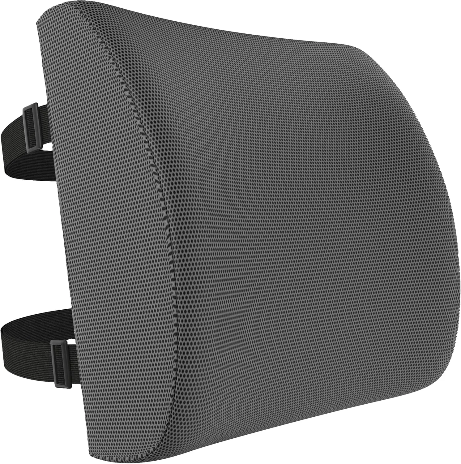 FORTEM Lumbar Support Cushion, Back Support for Office Chair and Car Seat, Back Rest for Gaming Chair, Memory Foam Pillow, Desk Chair Cushion, Breathable & Washable Cover, Adjustable Straps