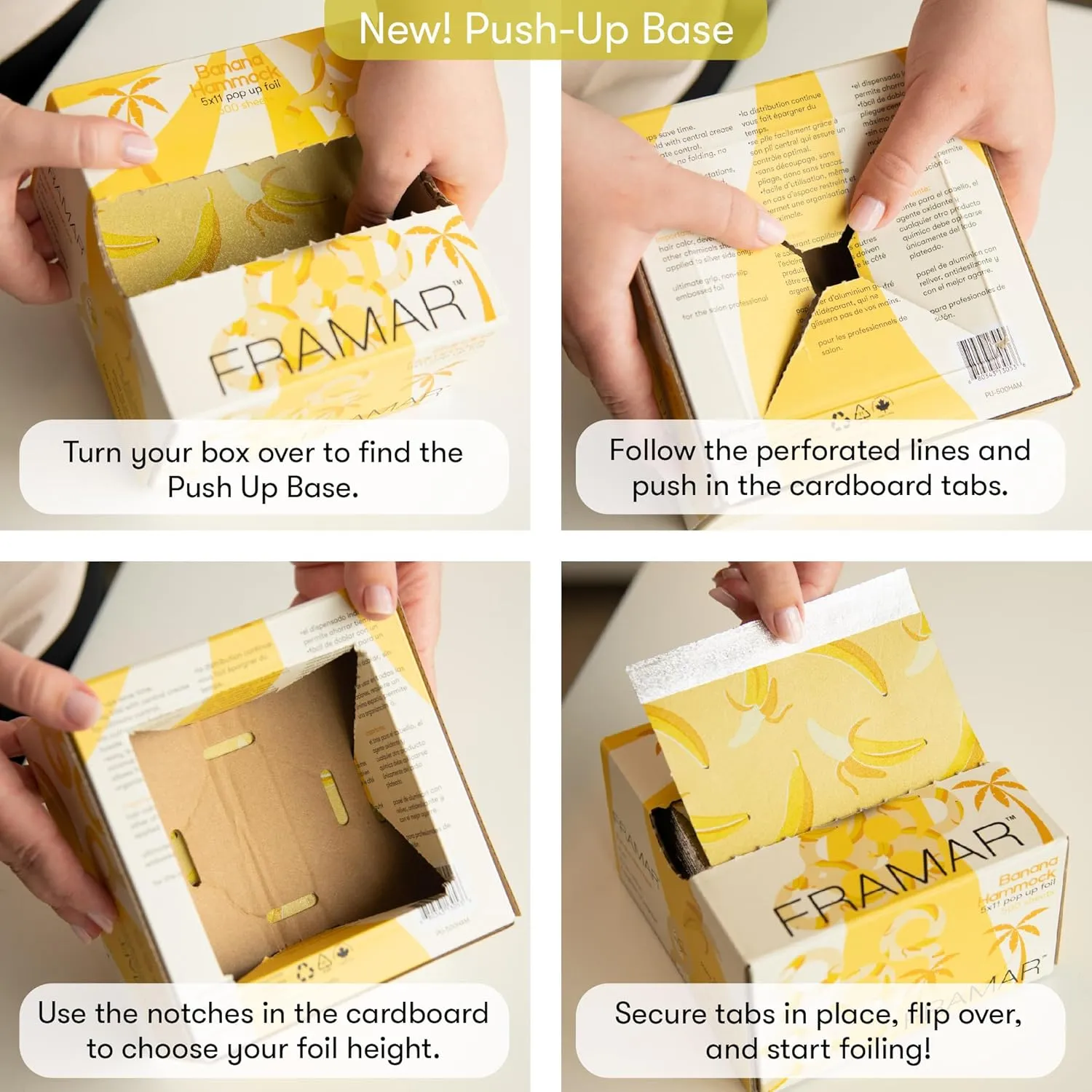 Framar Banana Hair Foils For Highlighting - Pop Up Hair Foil, Highlight Foils For Hair, Aluminum Foil Sheets, Salon Foils For Hair Stylist, Hair Dye Supplies, Non Slip 500 Pop Up Foil Sheets