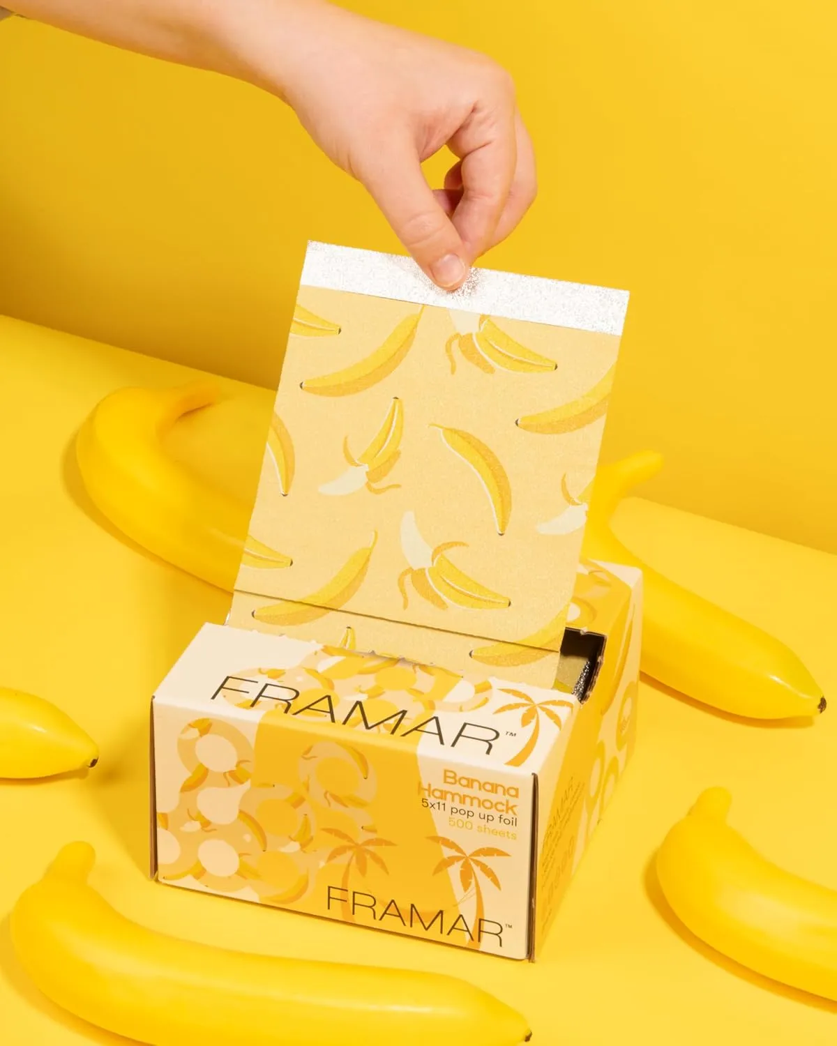 Framar Banana Hair Foils For Highlighting - Pop Up Hair Foil, Highlight Foils For Hair, Aluminum Foil Sheets, Salon Foils For Hair Stylist, Hair Dye Supplies, Non Slip 500 Pop Up Foil Sheets