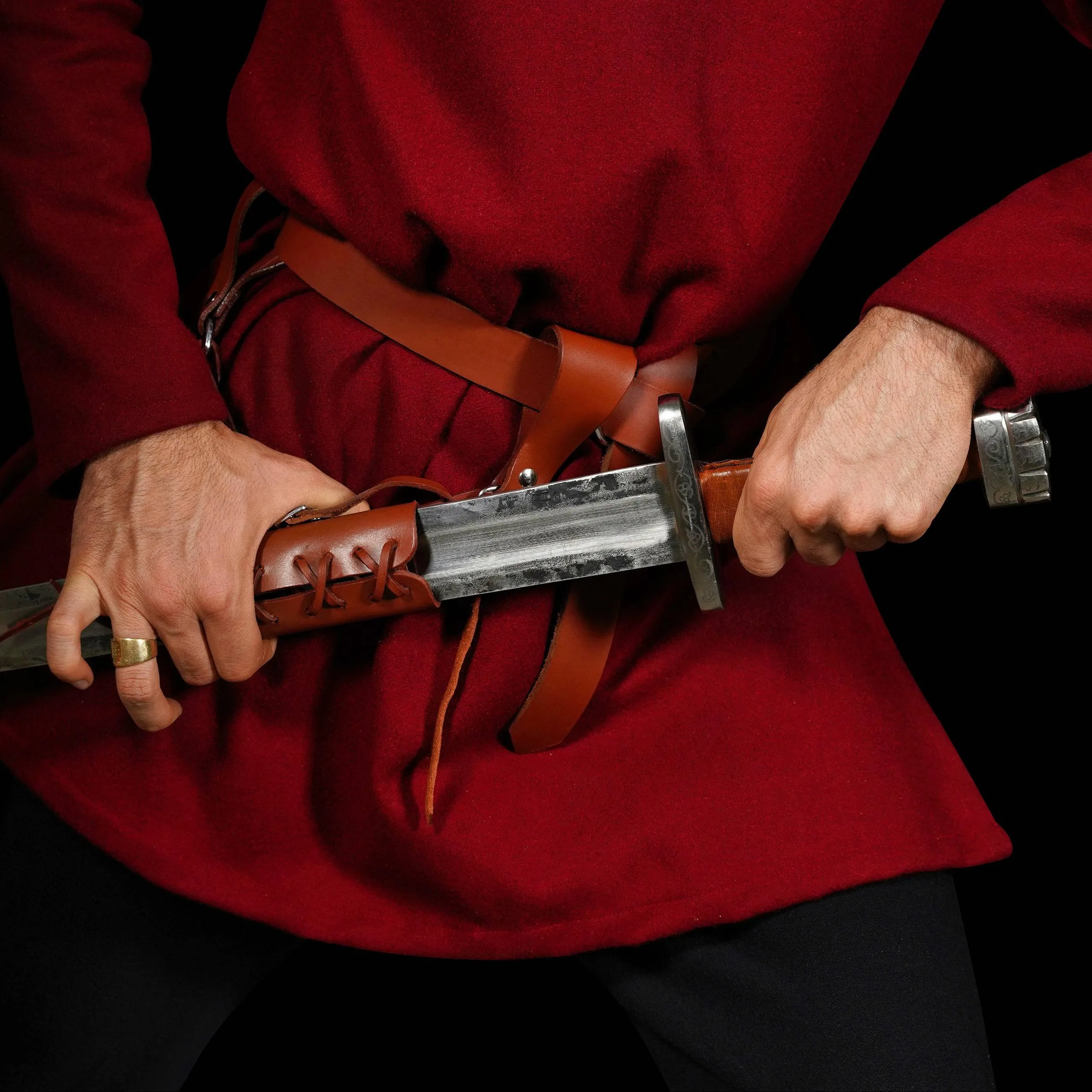 Full grain Leather Sword Frog for Left or Right Handedness