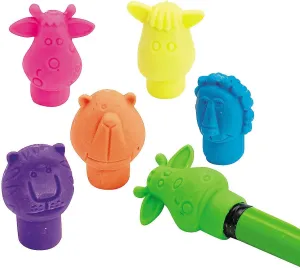 Fun Express Zoo Animal Pencil Top Erasers (Bulk Set of 144) Great for Teacher Rewards and Party Favor Giveaways - VBS Vacation Bible School Supplies/Decor