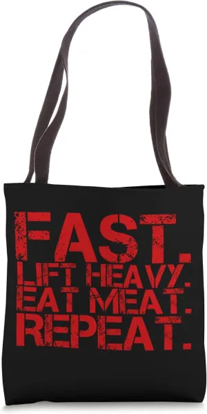 Funny Carnivore Diet Lift Heavy Weightlifting Meat Eater Tote Bag