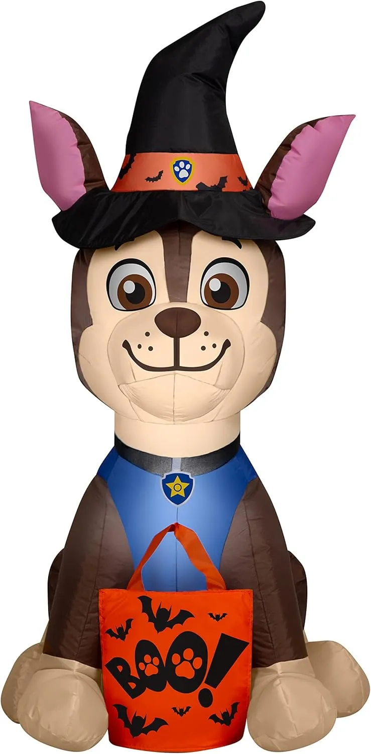 Gemmy Airblown Chase in Witch Costume Nick, 3.5 ft Tall, Multi