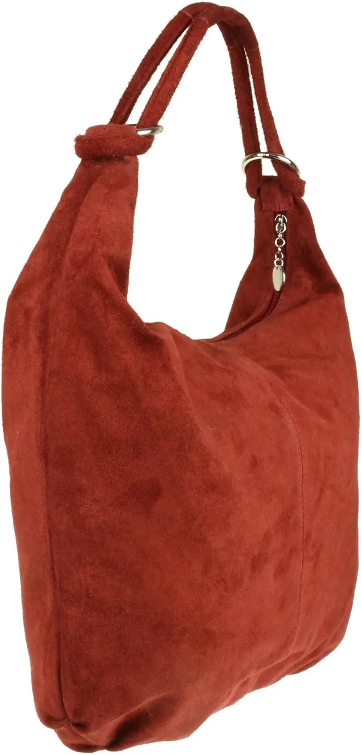 Girly HandBags Womens Hobo Italian Suede Genuine Leather Shoulder Bag