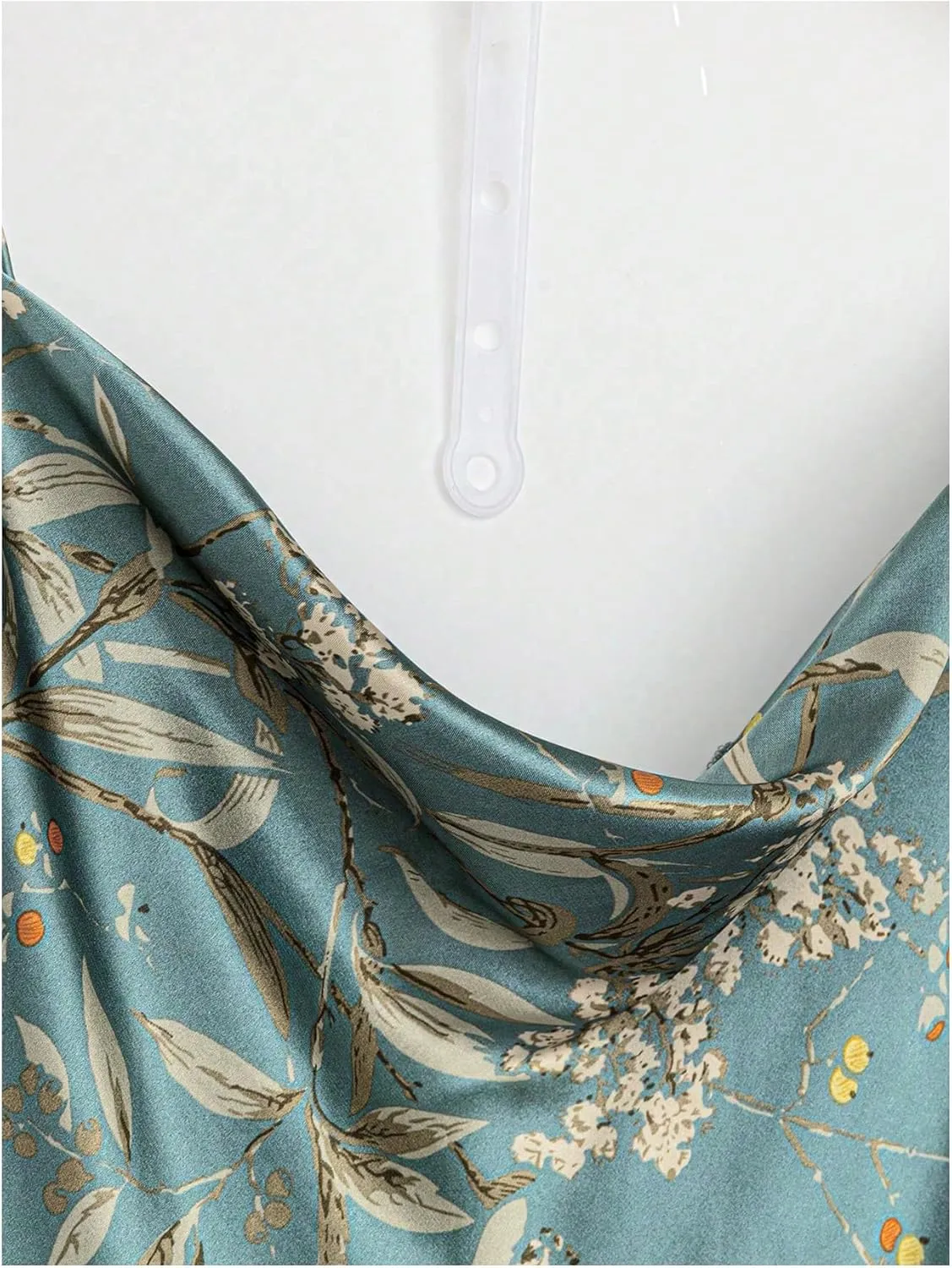 GORGLITTER Women's 5 Piece Floral Print Satin Pajama Set Nightgown Robe Cami Shorts Sleepwear with Storage Bag