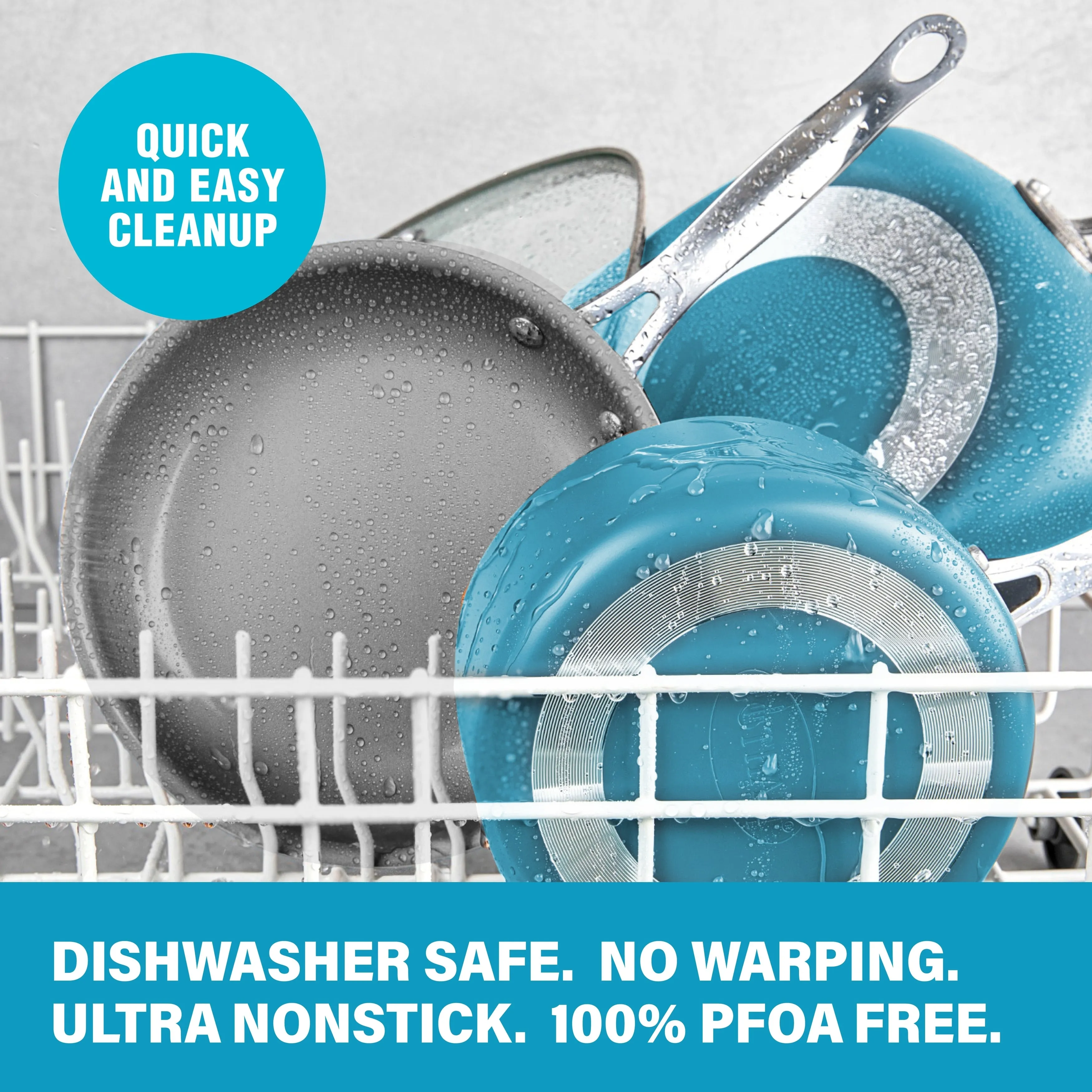 Gotham Steel Aqua Blue 12" Nonstick Fry Pan with Stay Cool Handle