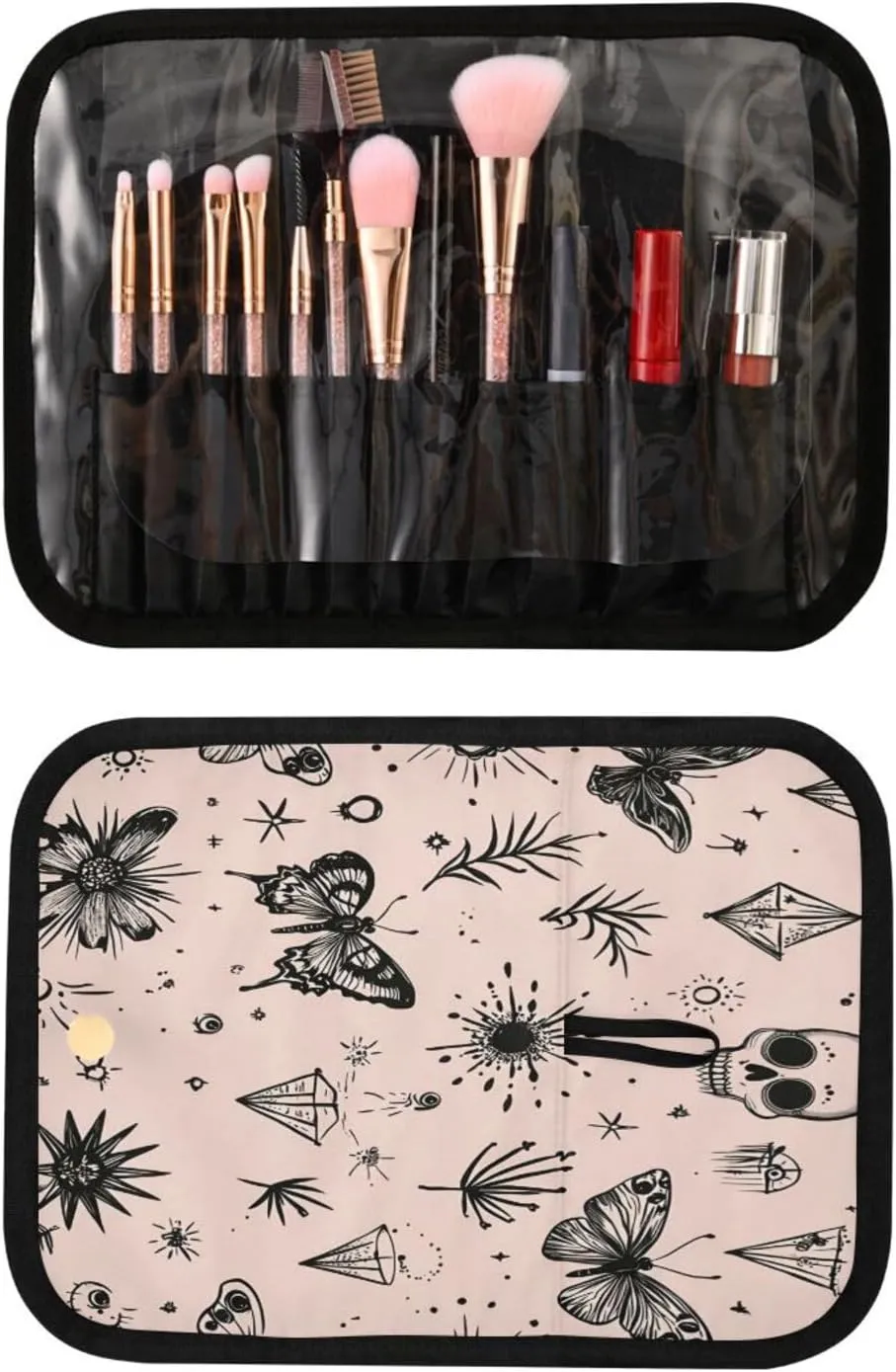 Graffiti Butterfly and Skull Women Men Travel Cosmetic Bag, Toiletry Bag Set, Portable Hanging Organizer for Toiletries, Cosmetics, Brushes