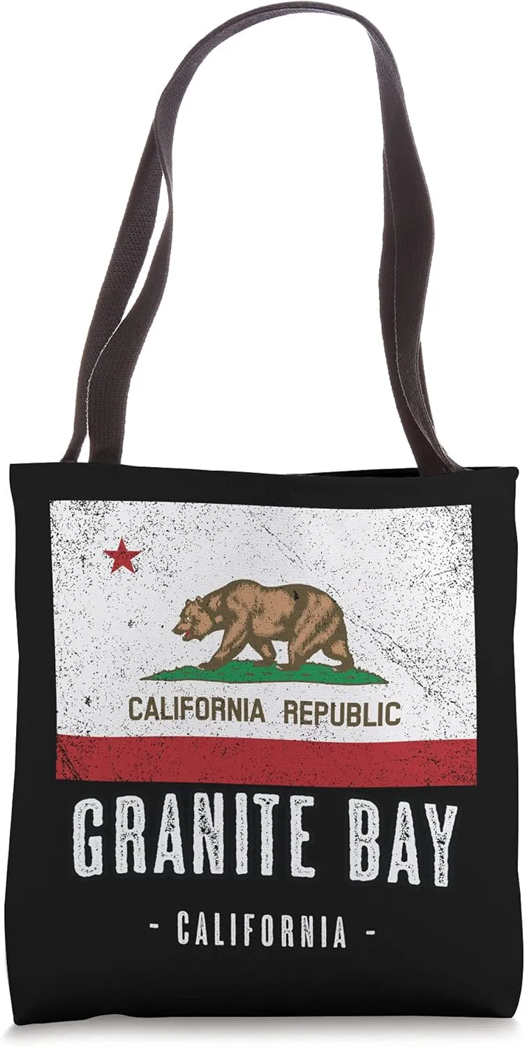 Granite Bay - California | Cali City Souvenir - CA Flag Top Tote Bag