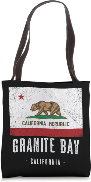 Granite Bay - California | Cali City Souvenir - CA Flag Top Tote Bag