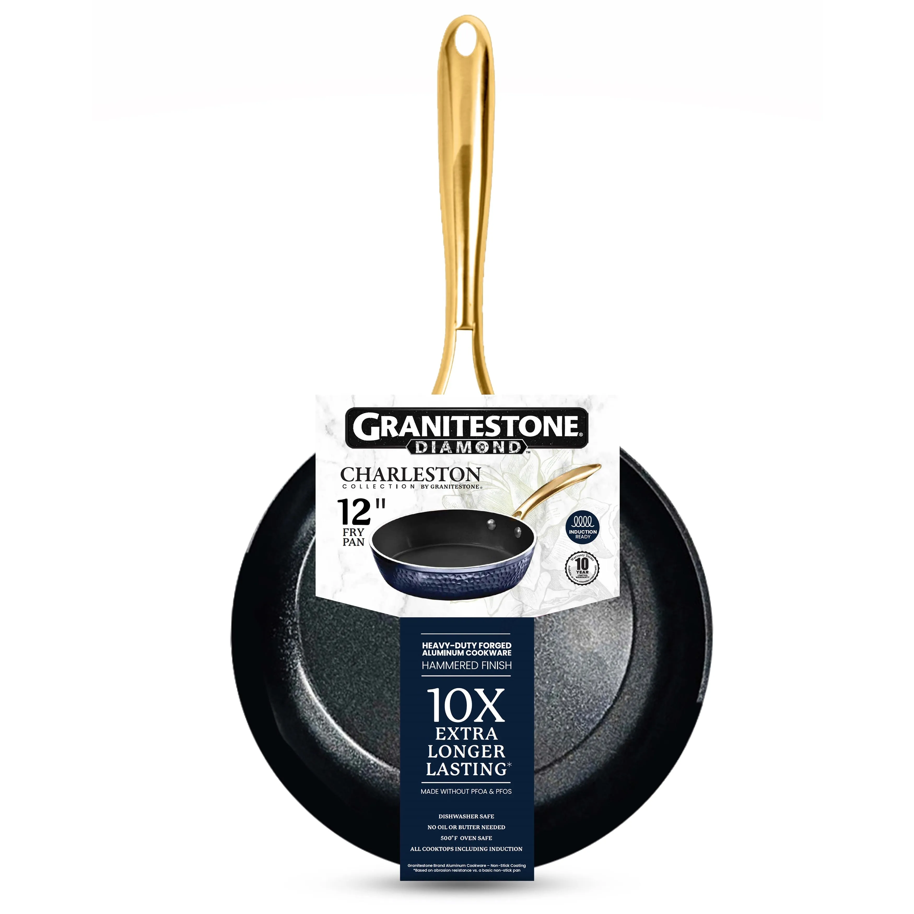 Granitestone Charleston 12 Inch Hammered Nonstick Frying Pan