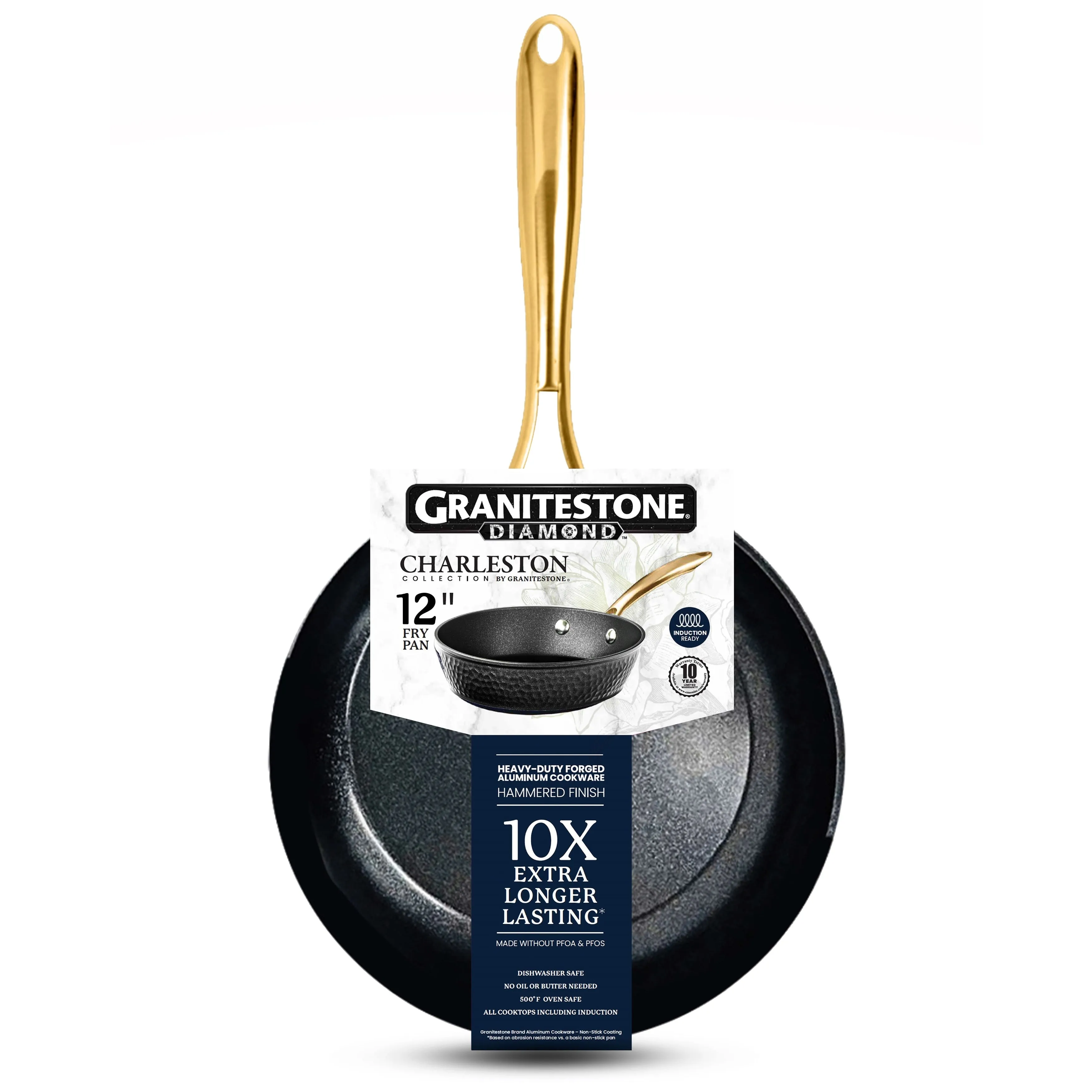 Granitestone Charleston 12 Inch Hammered Nonstick Frying Pan