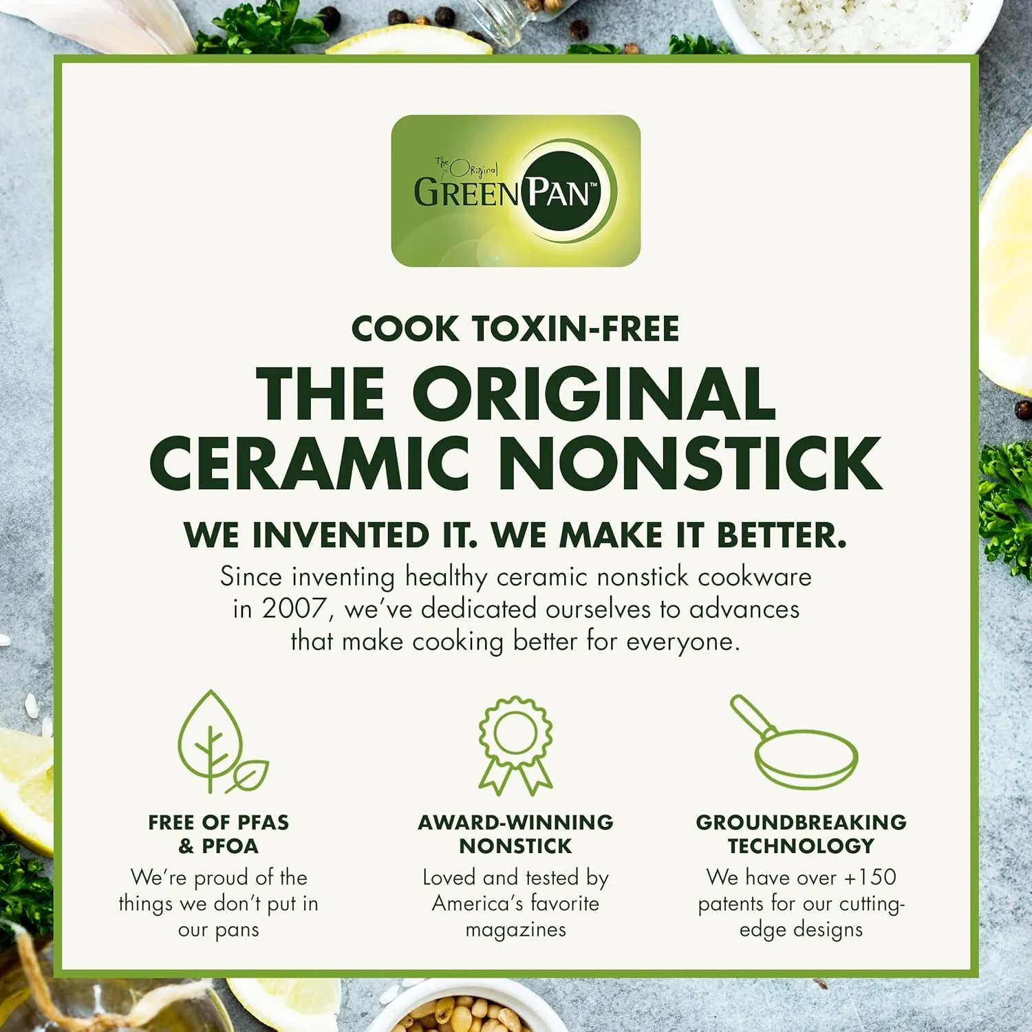 GreenPan Hudson Healthy Ceramic Nonstick 8 Piece Cookware Pots and Pans Set, Wood Inspired Handle, PFAS-Free, Dishwasher Safe, Black