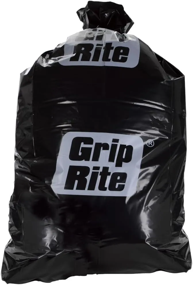 Grip-Rite GRHDC55BAG20 Heavy Duty Black Contractor Bag 55 Gallon 38" x 58", 20 Count