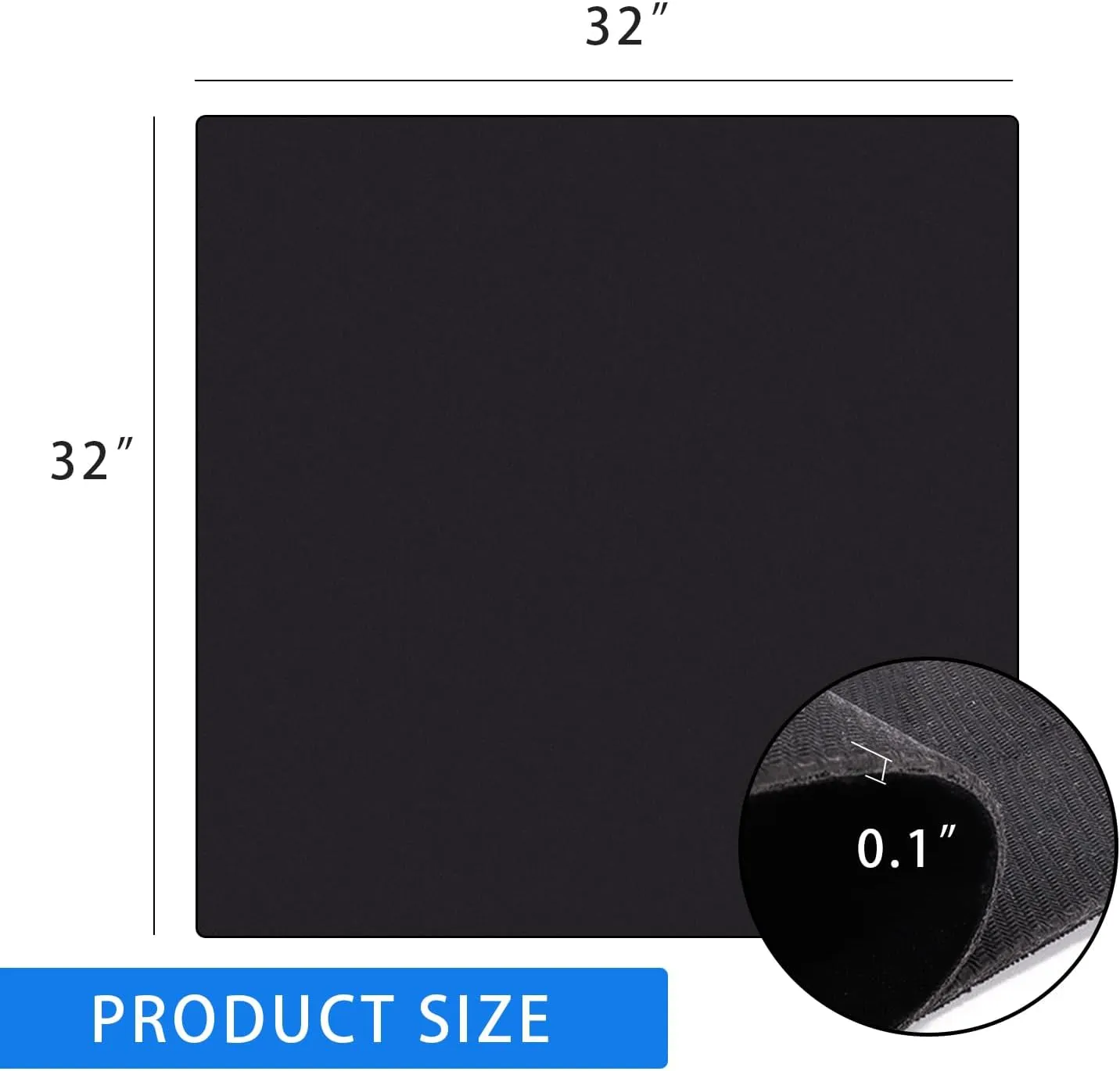 GSE Games & Sports Expert 32 x 32 Inches Rubber Anti-Slip Playmat, Mahjong, Dominoes, Poker Cards and Board Games Tabletop Cover Mat with Carrying Bag (2-Pack, Black)