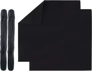 GSE Games & Sports Expert 32 x 32 Inches Rubber Anti-Slip Playmat, Mahjong, Dominoes, Poker Cards and Board Games Tabletop Cover Mat with Carrying Bag (2-Pack, Black)