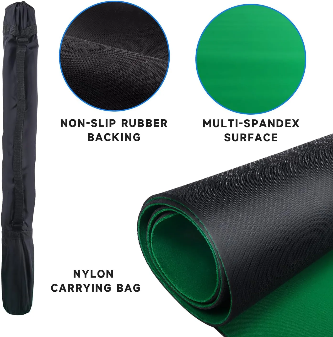 GSE Games & Sports Expert 32 x 32 Inches Rubber Anti-Slip Playmat, Mahjong, Dominoes, Poker Cards and Board Games Tabletop Cover Mat with Carrying Bag (2-Pack, Green)