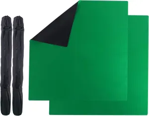 GSE Games & Sports Expert 32 x 32 Inches Rubber Anti-Slip Playmat, Mahjong, Dominoes, Poker Cards and Board Games Tabletop Cover Mat with Carrying Bag (2-Pack, Green)