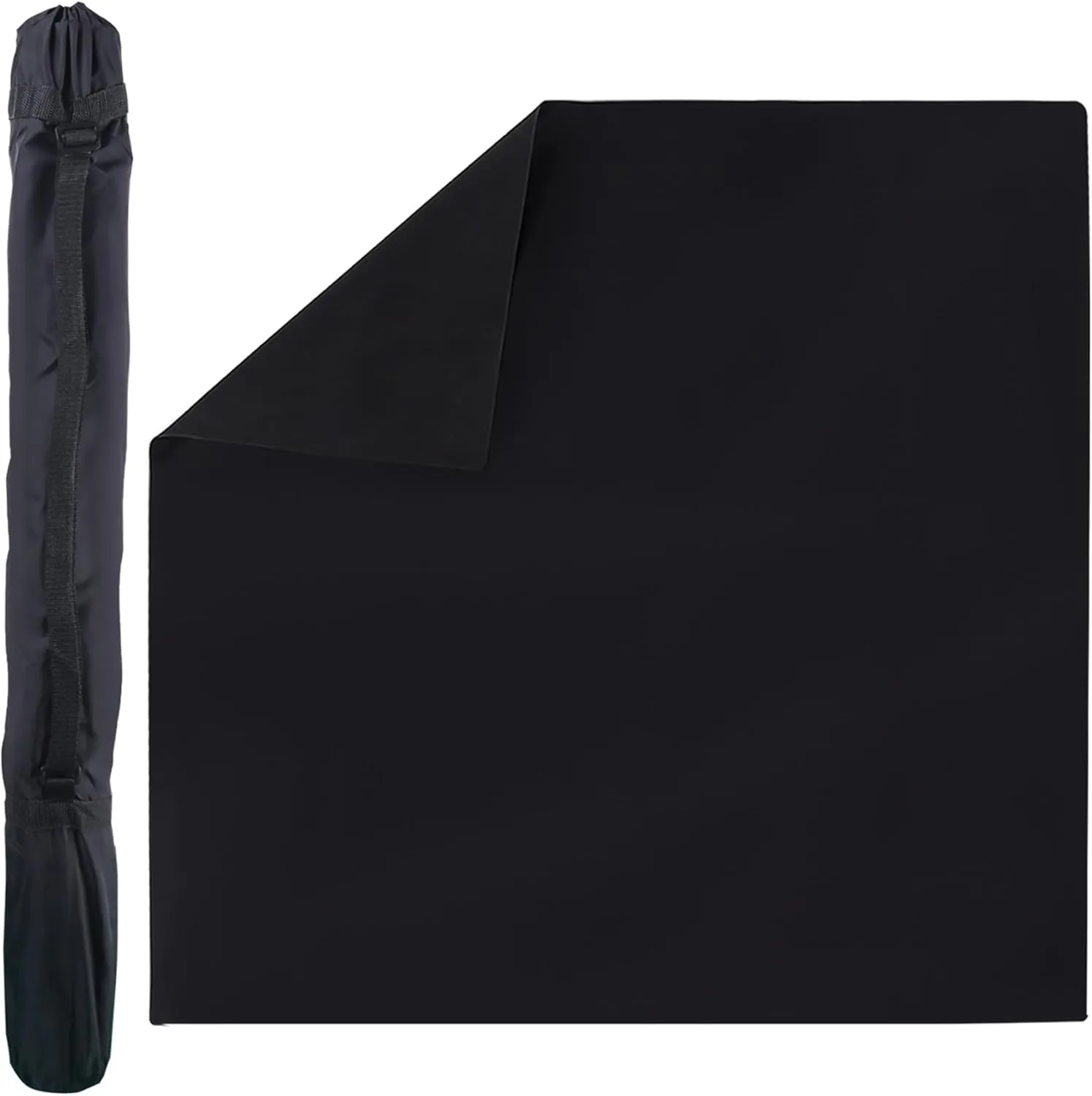GSE Games & Sports Expert 32 x 32 Inches Rubber Anti-Slip Playmat, Mahjong, Dominoes, Poker Cards and Board Games Tabletop Cover Mat with Carrying Bag (Black)