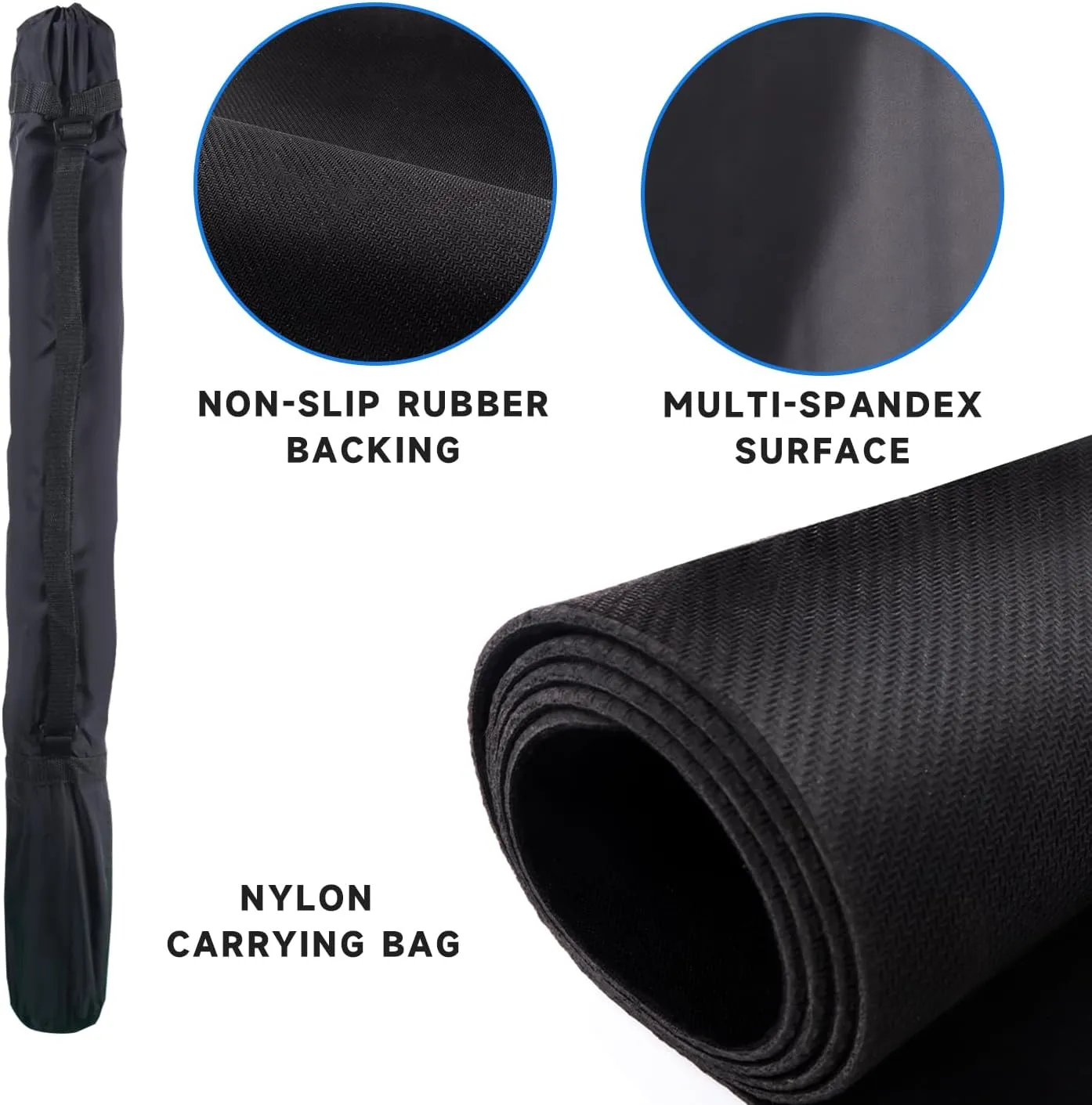 GSE Games & Sports Expert 32 x 32 Inches Rubber Anti-Slip Playmat, Mahjong, Dominoes, Poker Cards and Board Games Tabletop Cover Mat with Carrying Bag (Black)