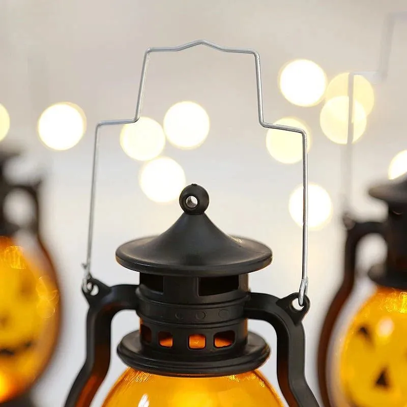 Halloween LED Pumpkin Lantern Lights Decorations - Pumpkin Skull LED Pony Halloween Lanterns for Halloween Decoration
