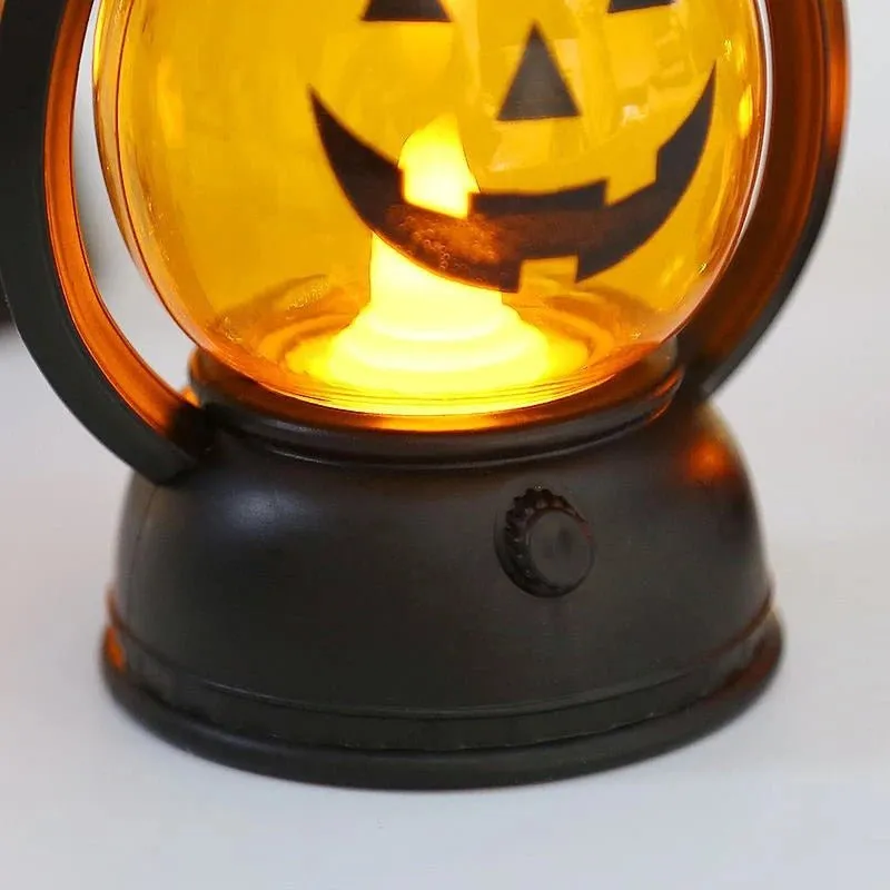Halloween LED Pumpkin Lantern Lights Decorations - Pumpkin Skull LED Pony Halloween Lanterns for Halloween Decoration