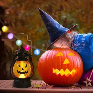 Halloween LED Pumpkin Lantern Lights Decorations - Pumpkin Skull LED Pony Halloween Lanterns for Halloween Decoration
