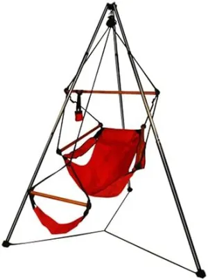 Hammaka 4024-HMKA Hammock Chair & Portable Tripod Stand, Red, Aluminum