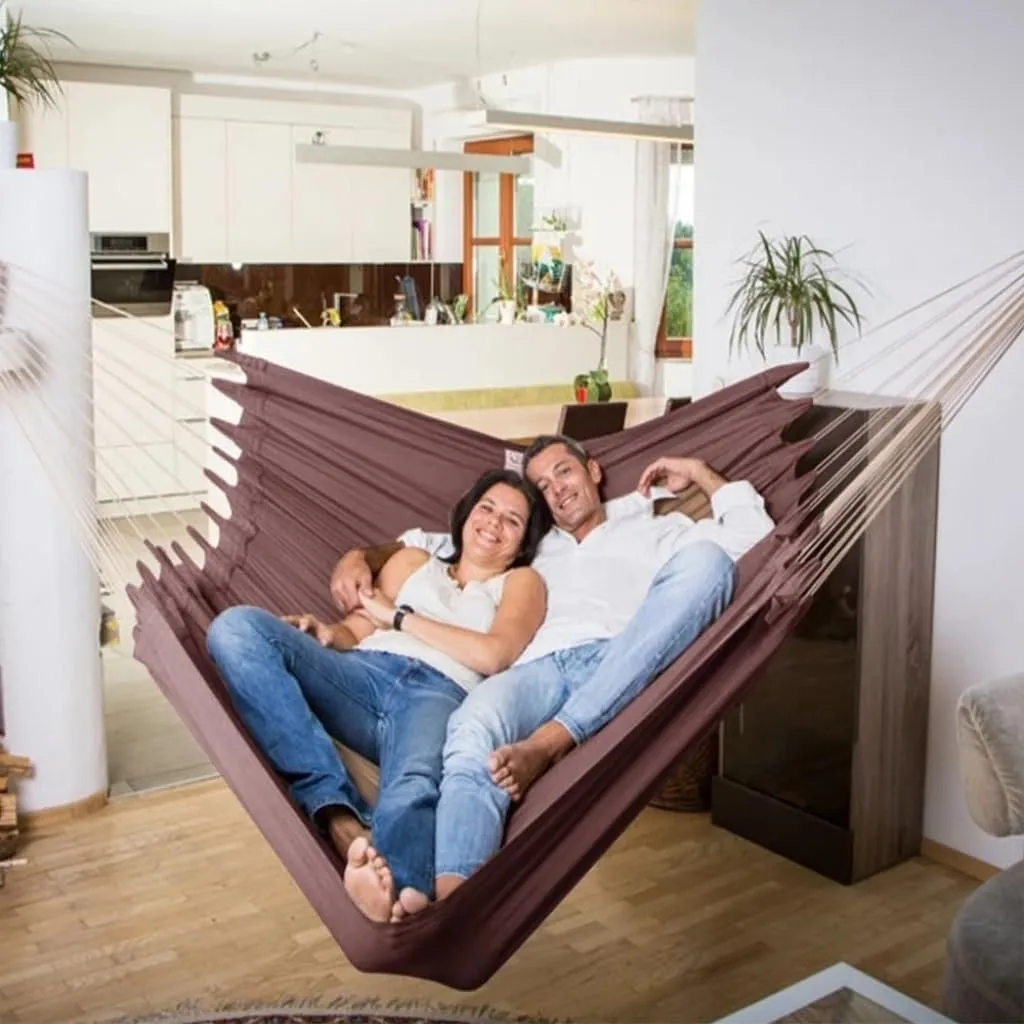 Hammock Double Beach Hammock Indoor Outdoor Camping Swing Portable Canvas Balcony Lazy Courtyard Hammock Hanging Chair Hammocks for Outside(B)