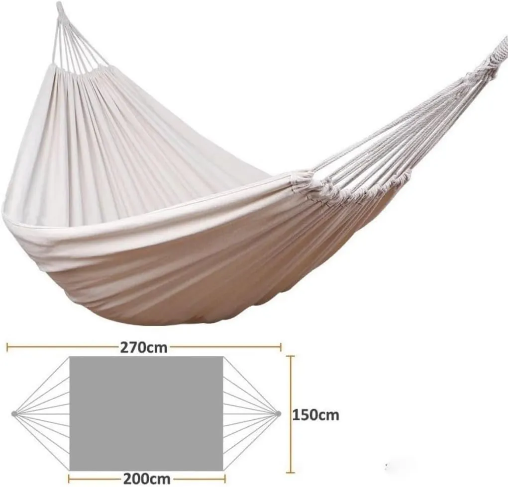 Hammock Double Beach Hammock Indoor Outdoor Camping Swing Portable Canvas Balcony Lazy Courtyard Hammock Hanging Chair Hammocks for Outside(B)