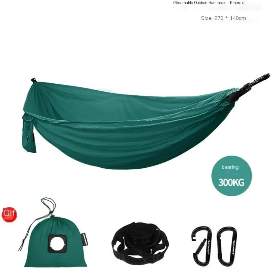 Hammock Muche Outdoor Camping Anti-Rollover Hammock Adult Outdoor Swing Ultra-Light Portable Double Hanging Chair Hammocks for Outside(A)