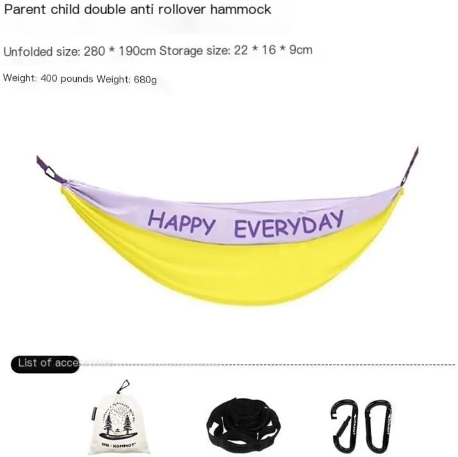 Hammock Muche Outdoor Camping Anti-Rollover Hammock Adult Outdoor Swing Ultra-Light Portable Double Hanging Chair Hammocks for Outside(A)