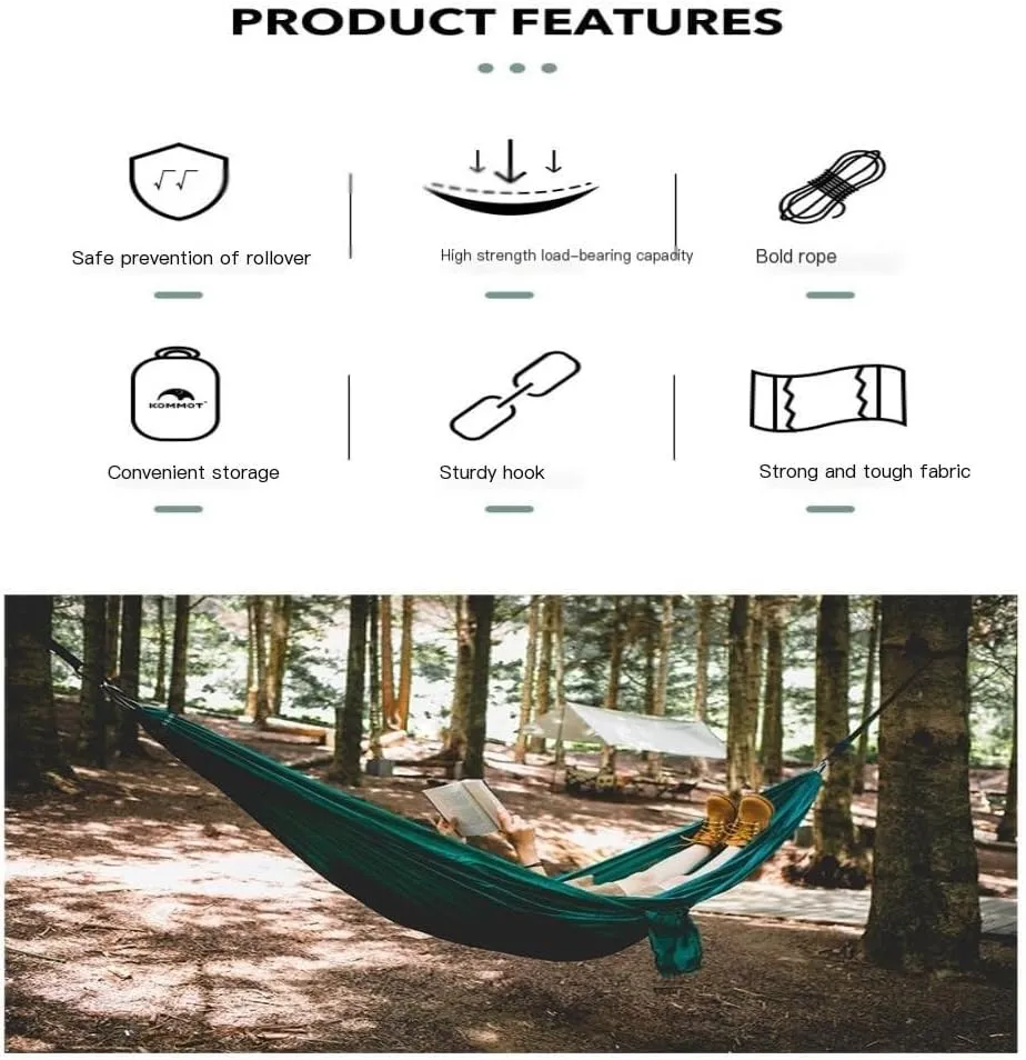 Hammock Muche Outdoor Camping Anti-Rollover Hammock Adult Outdoor Swing Ultra-Light Portable Double Hanging Chair Hammocks for Outside(A)