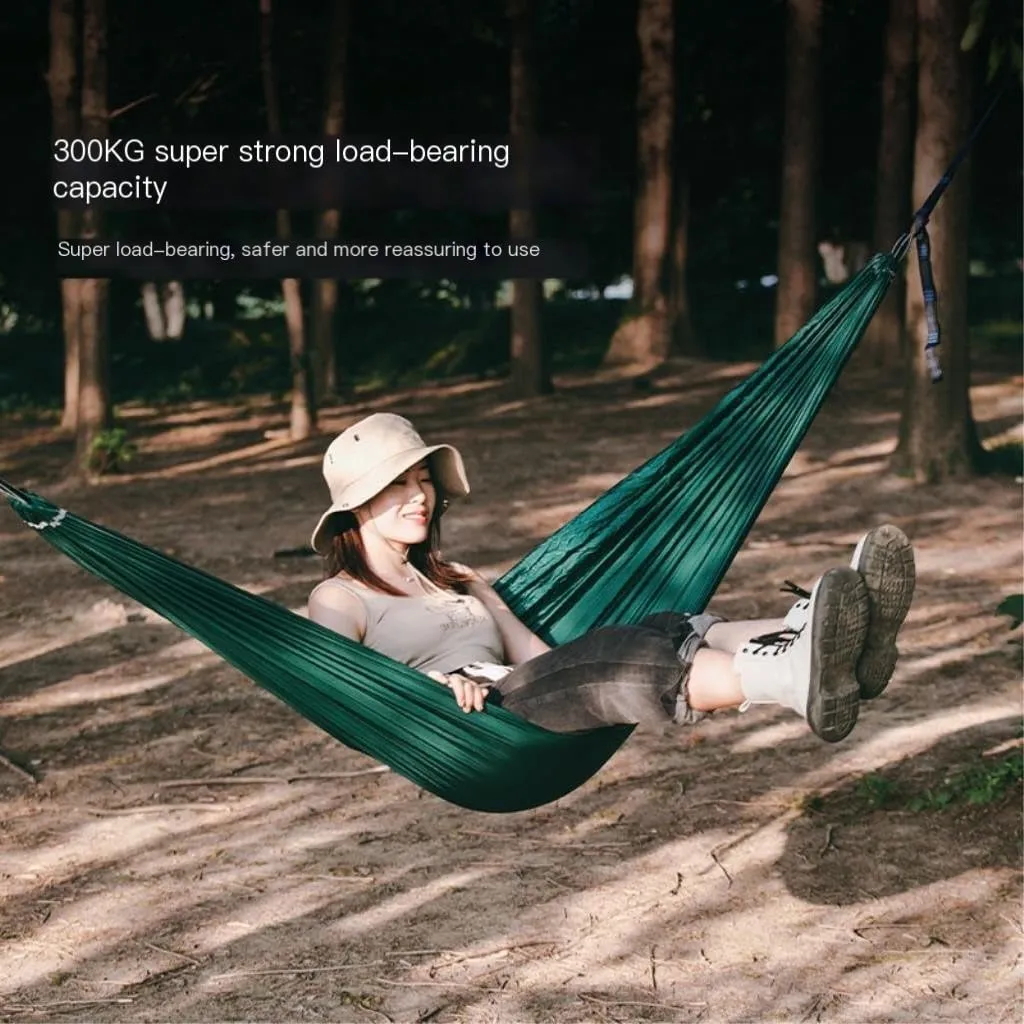 Hammock Muche Outdoor Camping Anti-Rollover Hammock Adult Outdoor Swing Ultra-Light Portable Double Hanging Chair Hammocks for Outside(A)