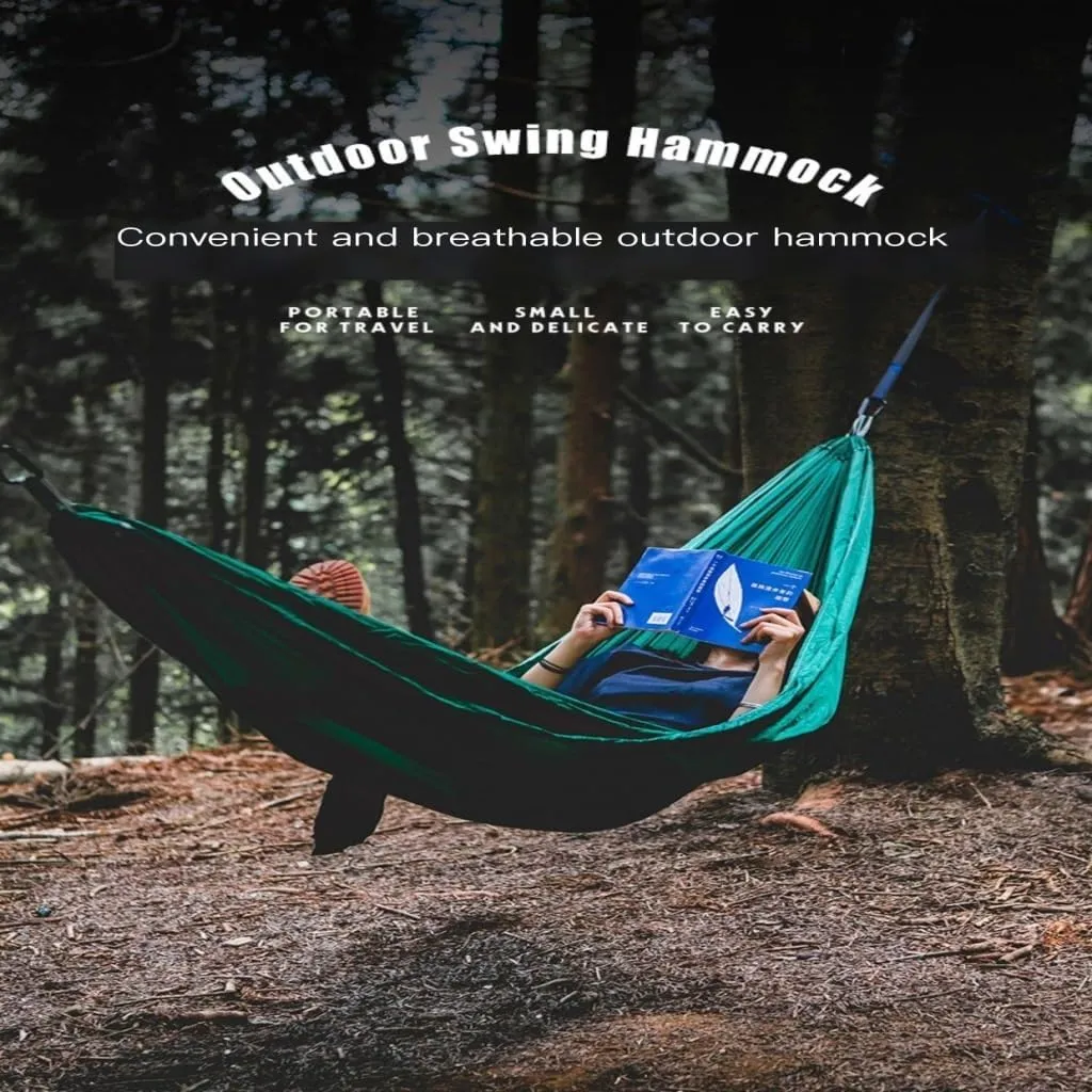 Hammock Muche Outdoor Camping Anti-Rollover Hammock Adult Outdoor Swing Ultra-Light Portable Double Hanging Chair Hammocks for Outside(A)