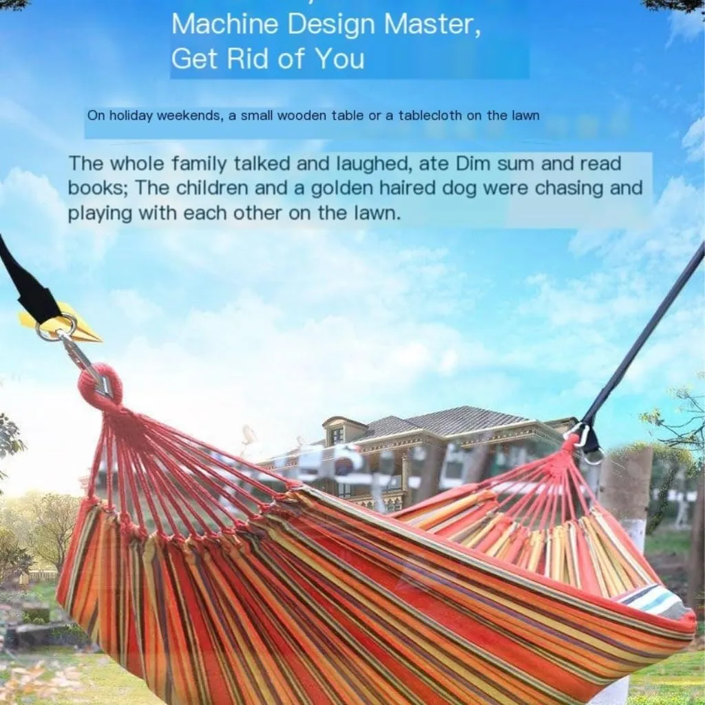 Hammock Outdoor Hammock Double Single Dormitory Student Dormitory Swing Adult Balcony Hanging Chair Indoor and Outdoor Hammocks for Outside(B)