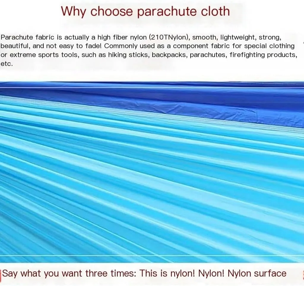 Hammocks Mosquito Net Hammock Automatic Anti-Rollover Parachute Boni Silk Spinning Outdoor Strap Swing Chair Summer Camping Hammocks(Green)
