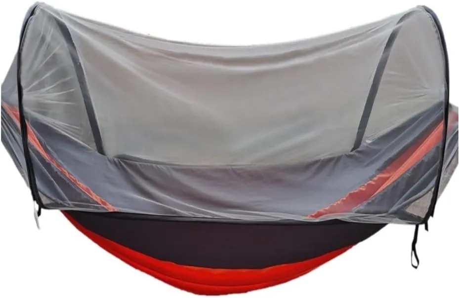 Hamock Automatic Mosquito Net, Anti-Rollover Hammock, Parachute, Bunis Spinning Camping Leisure Double Hanging Chair Hanmock(Red)