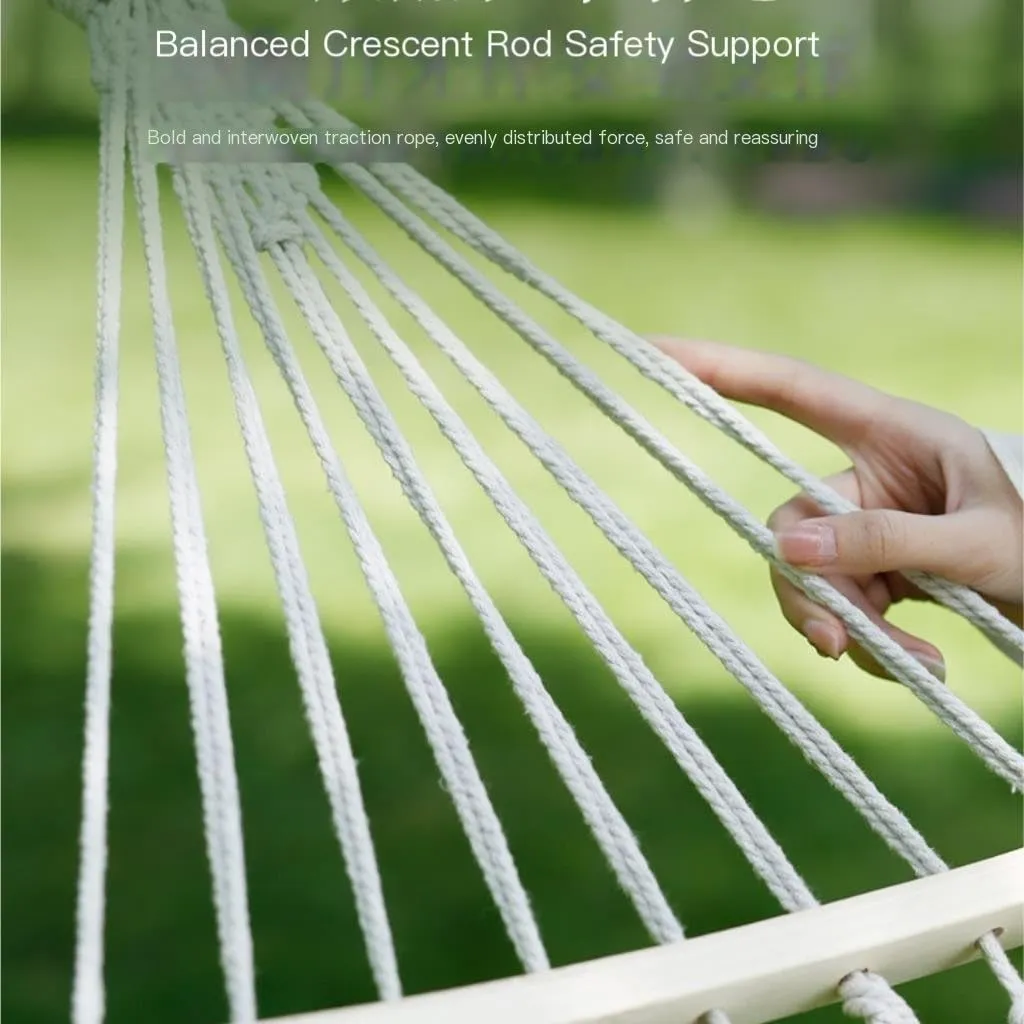 Hamock Hammock Outdoor Swing Camping Single Double Bedroom Adult Sleeping Anti-Rollover Thickened Hanging Chair Hanmock(White,B)