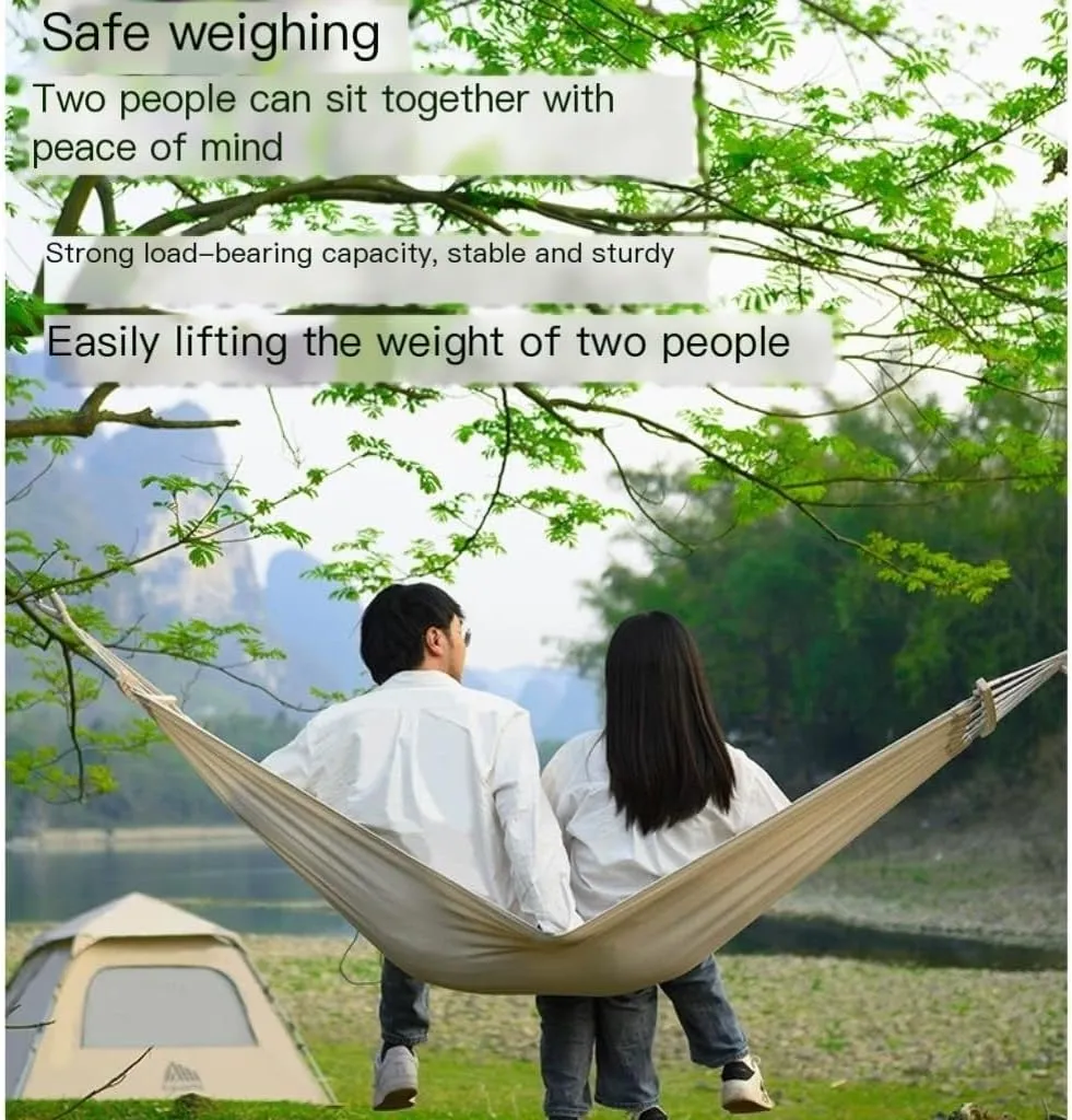 Hamock Hammock Outdoor Swing Camping Single Double Bedroom Adult Sleeping Anti-Rollover Thickened Hanging Chair Hanmock(White,B)