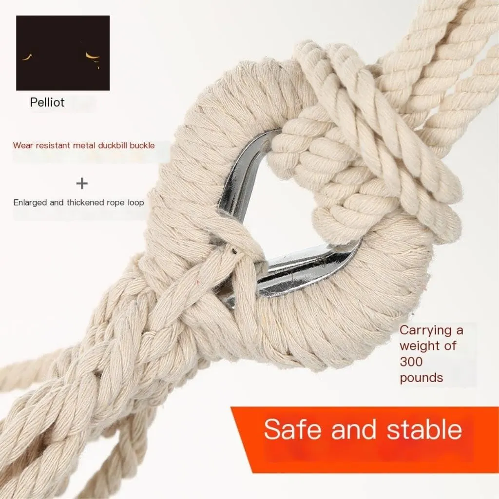 Hamock Outdoor Hammock Thickened Anti-Rollover Hanging Tree Rope Hanging Chair Double Indoor Home Portable Hammock Hanmock(Blue)