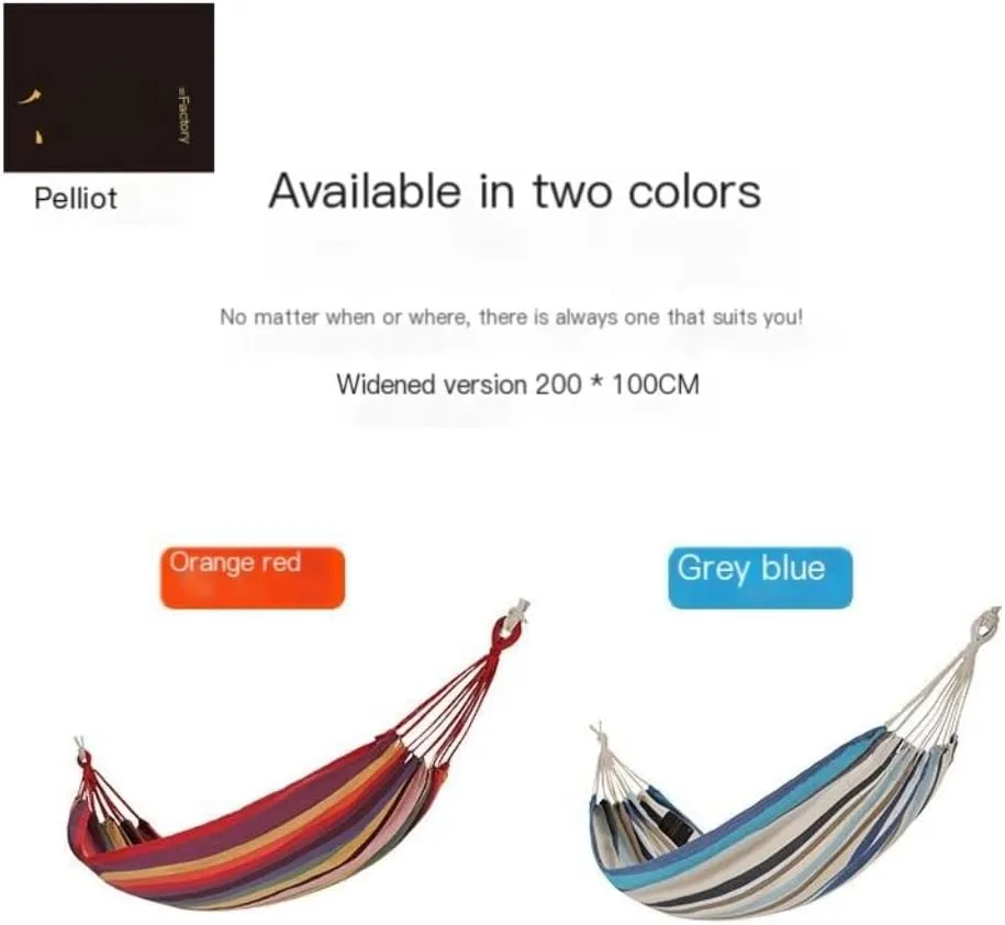 Hamock Outdoor Hammock Thickened Anti-Rollover Hanging Tree Rope Hanging Chair Double Indoor Home Portable Hammock Hanmock(Blue)