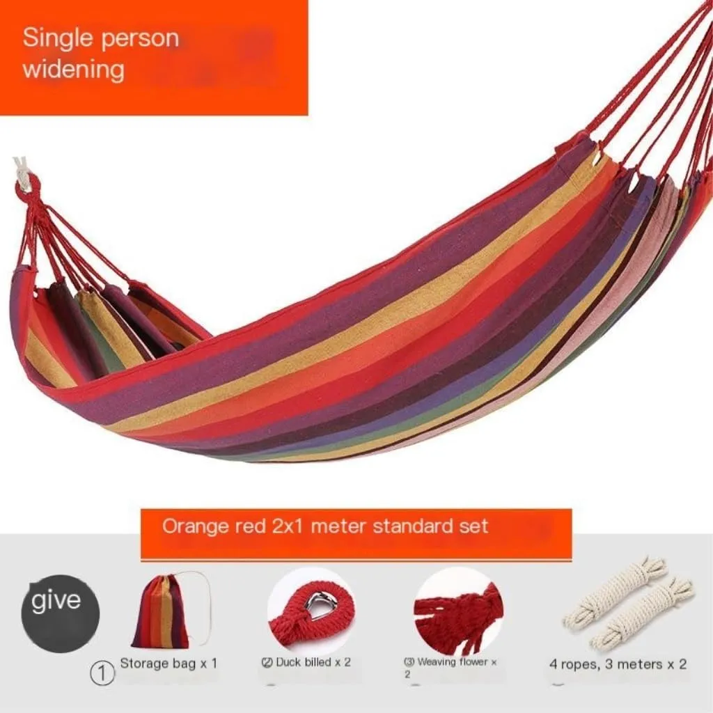 Hamock Outdoor Hammock Thickened Anti-Rollover Hanging Tree Rope Hanging Chair Double Indoor Home Portable Hammock Hanmock(Blue)