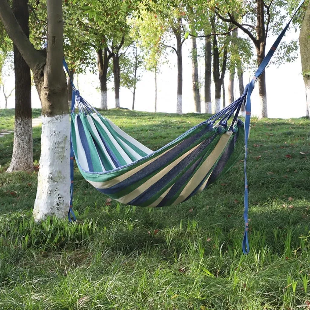 Hamock Thickened Cotton Canvas Camping Hammock Sheets Double Hammock Outdoor Camping Swing Dormitory Hanging Chair Hanmock(A)