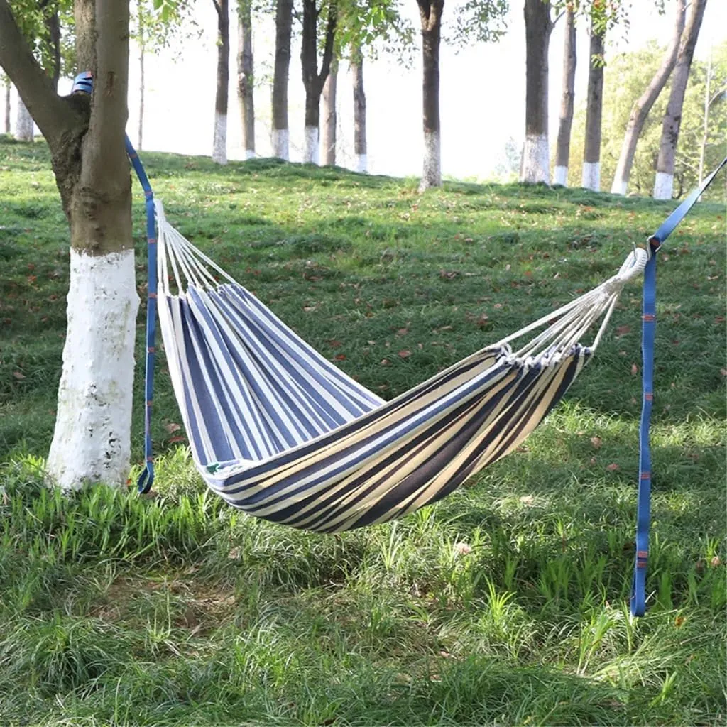 Hamock Thickened Cotton Canvas Camping Hammock Sheets Double Hammock Outdoor Camping Swing Dormitory Hanging Chair Hanmock(A)