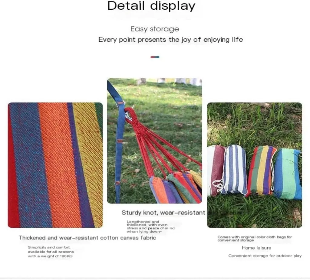 Hamock Thickened Cotton Canvas Camping Hammock Sheets Double Hammock Outdoor Camping Swing Dormitory Hanging Chair Hanmock(A)