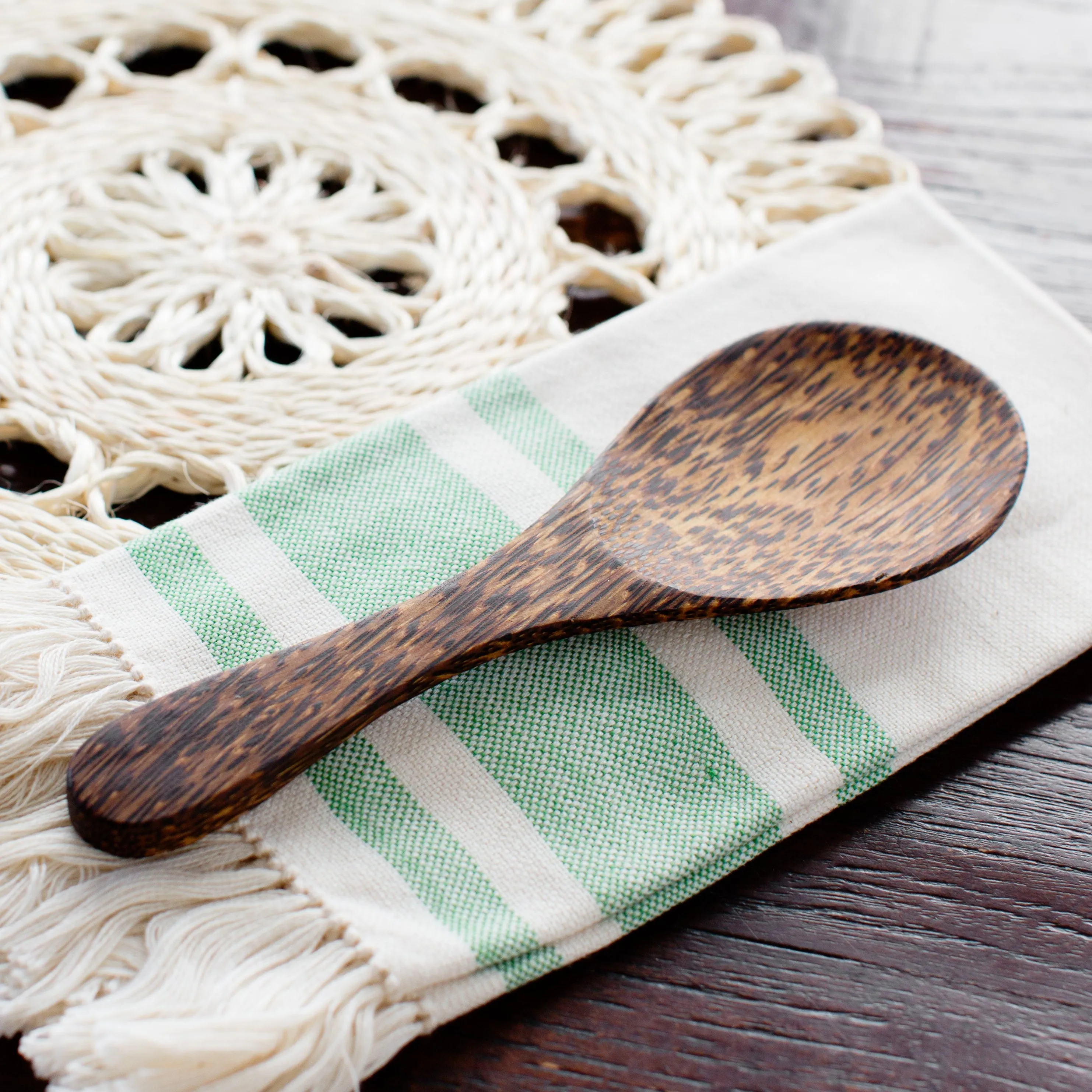 Handmade Palm Wood Spoon, Short or Long Handle