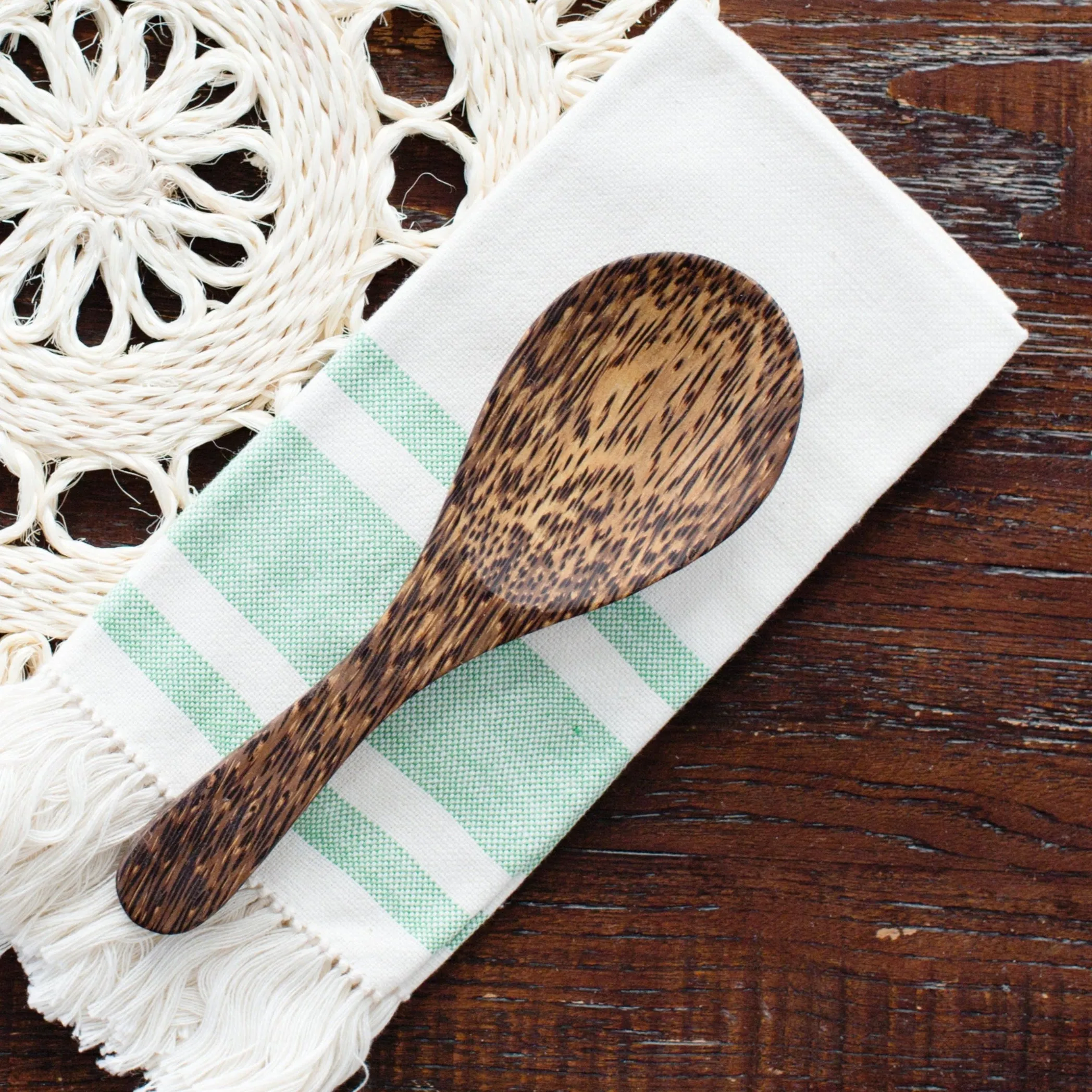 Handmade Palm Wood Spoon, Short or Long Handle