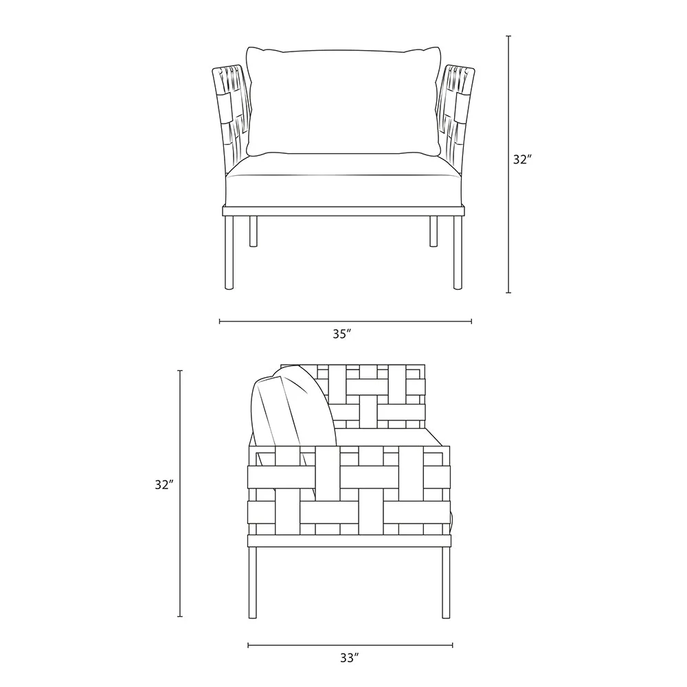 Harmony Outdoor Patio Aluminum Armchair