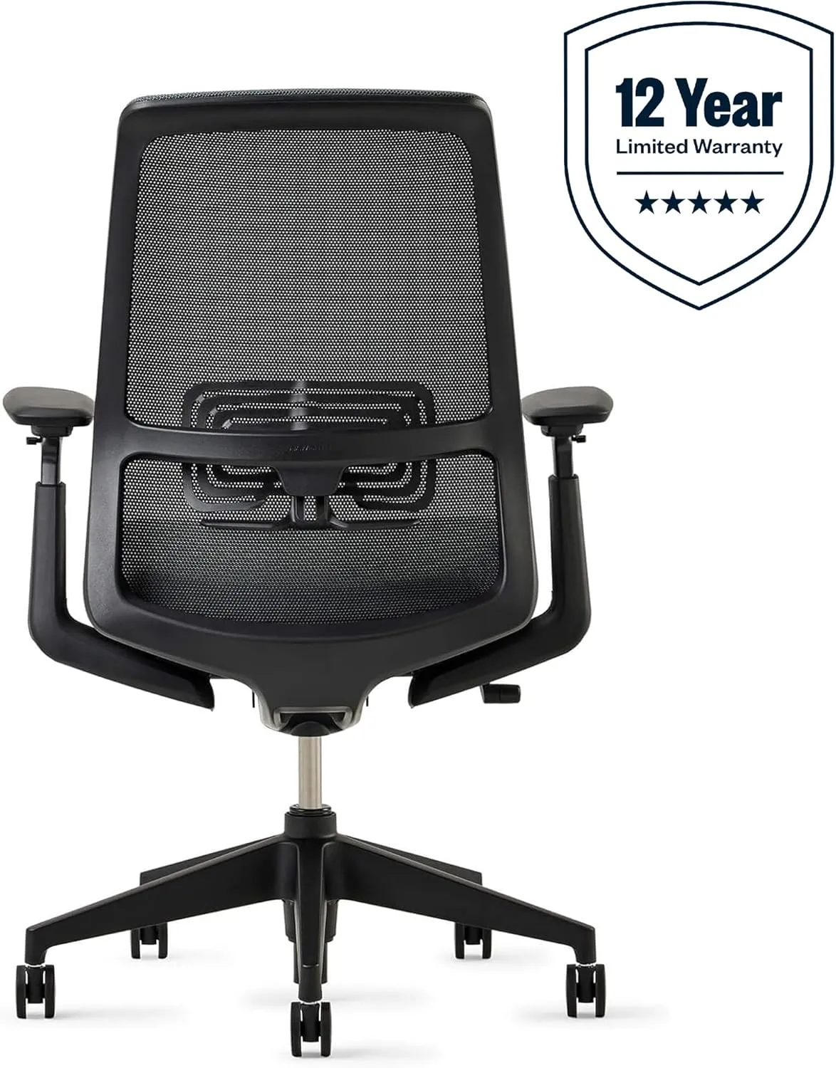 Haworth Soji Office Chair with Ergonomic Adjustments and Lumbar Support, Flexible Mesh Back (Charcoal)